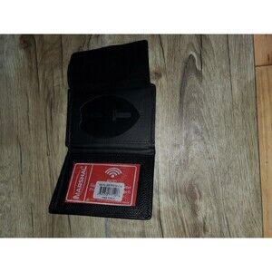 POLICE ID BADGE HOLDER SHIELD BADGE BIFOLD NEW BLACK GENUINE LEATHER Rfid Secure